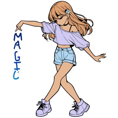 realistic girl danceing
