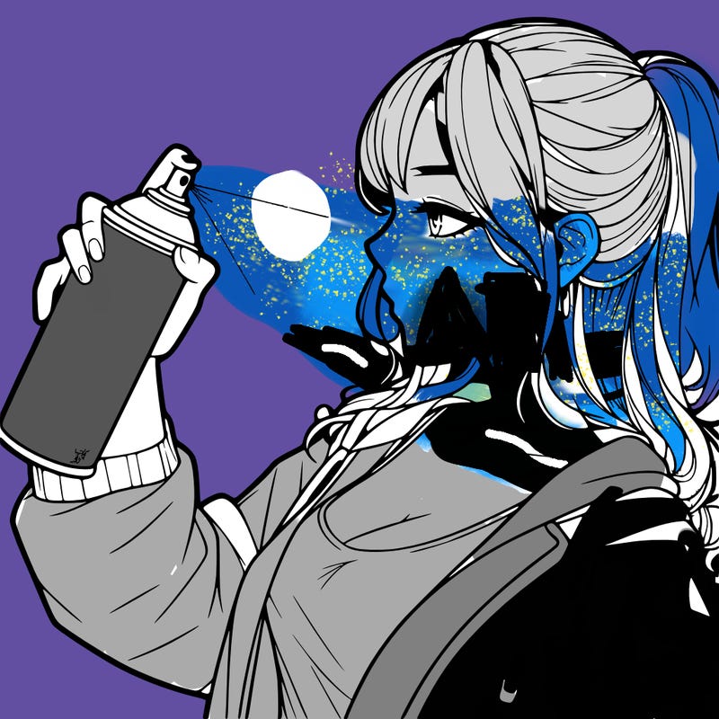 a realistic girl spray, painting