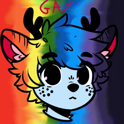 a humanoid deer with soft fluffy ears