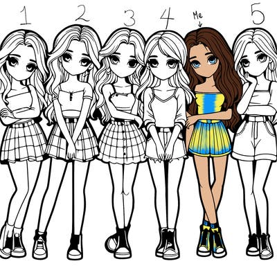 a group of girls realistic