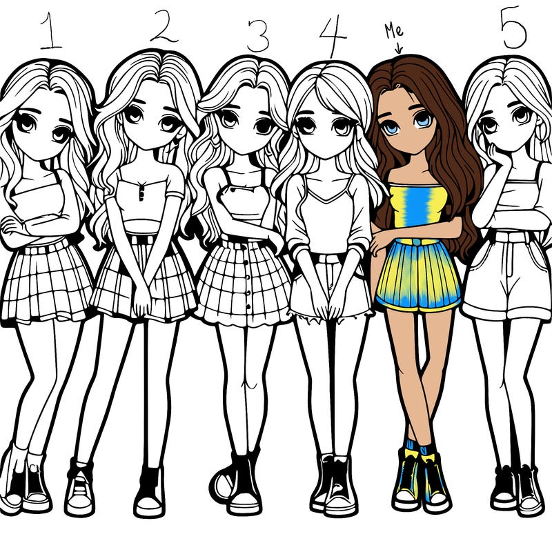 a group of girls realistic