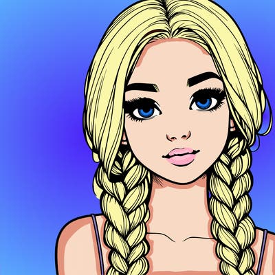 realistic girl with braids