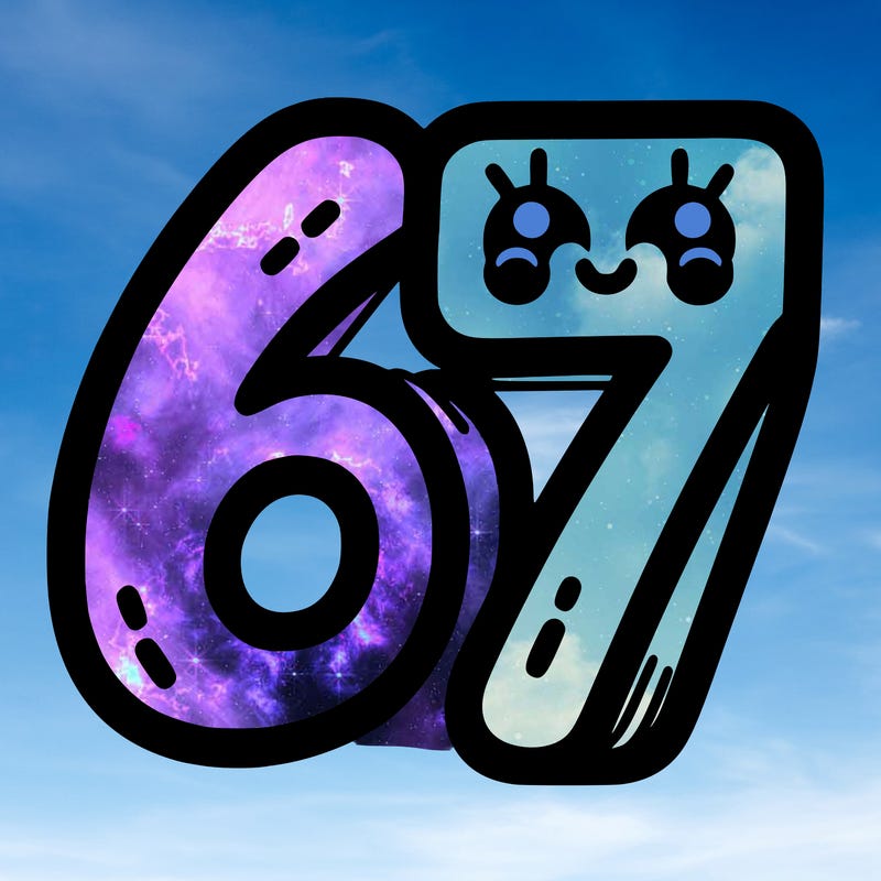 the numbers 67
