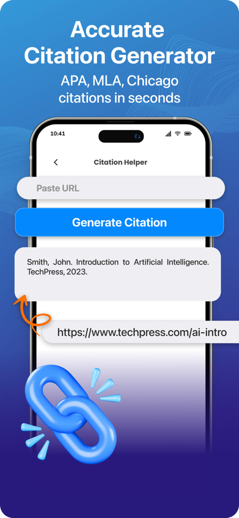 Accurate citation generator interface for APA and MLA styles on the TurniTin app