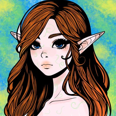 elf girl realistic dark fantasy