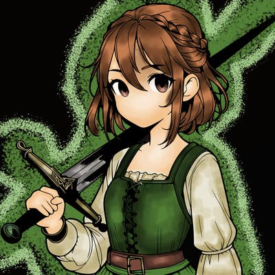 realistic girl with a sword