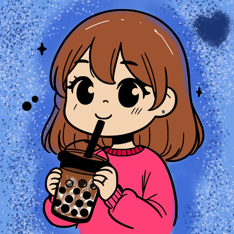 girl drinking boba