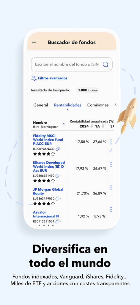 MyInvestor · Banco & Inversión - MyInvestorモバイルアプリ。グローバル投資ファンドの検索結果を表示。