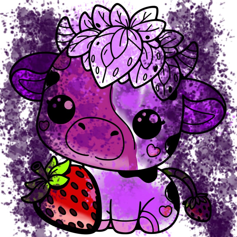 cute strawberry cow