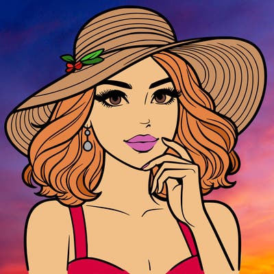 beautiful woman in hat