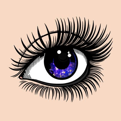 realistic eye long eylashes