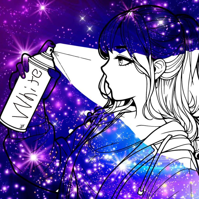 a realistic girl spray, painting