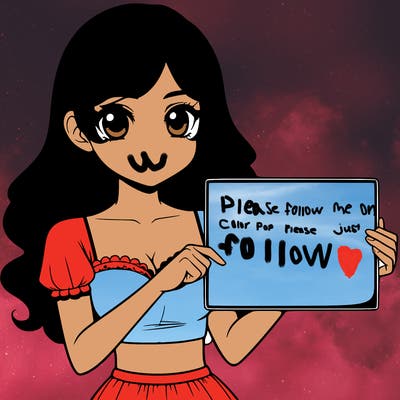 realistic pretty girl holding blank sign