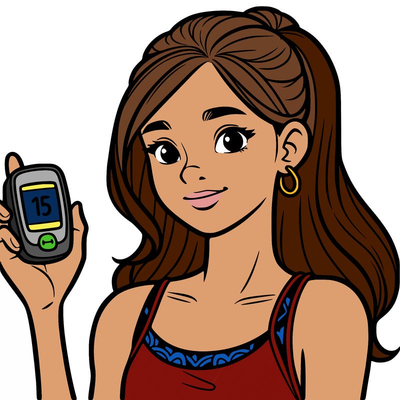 teen girl with a dexcom on her