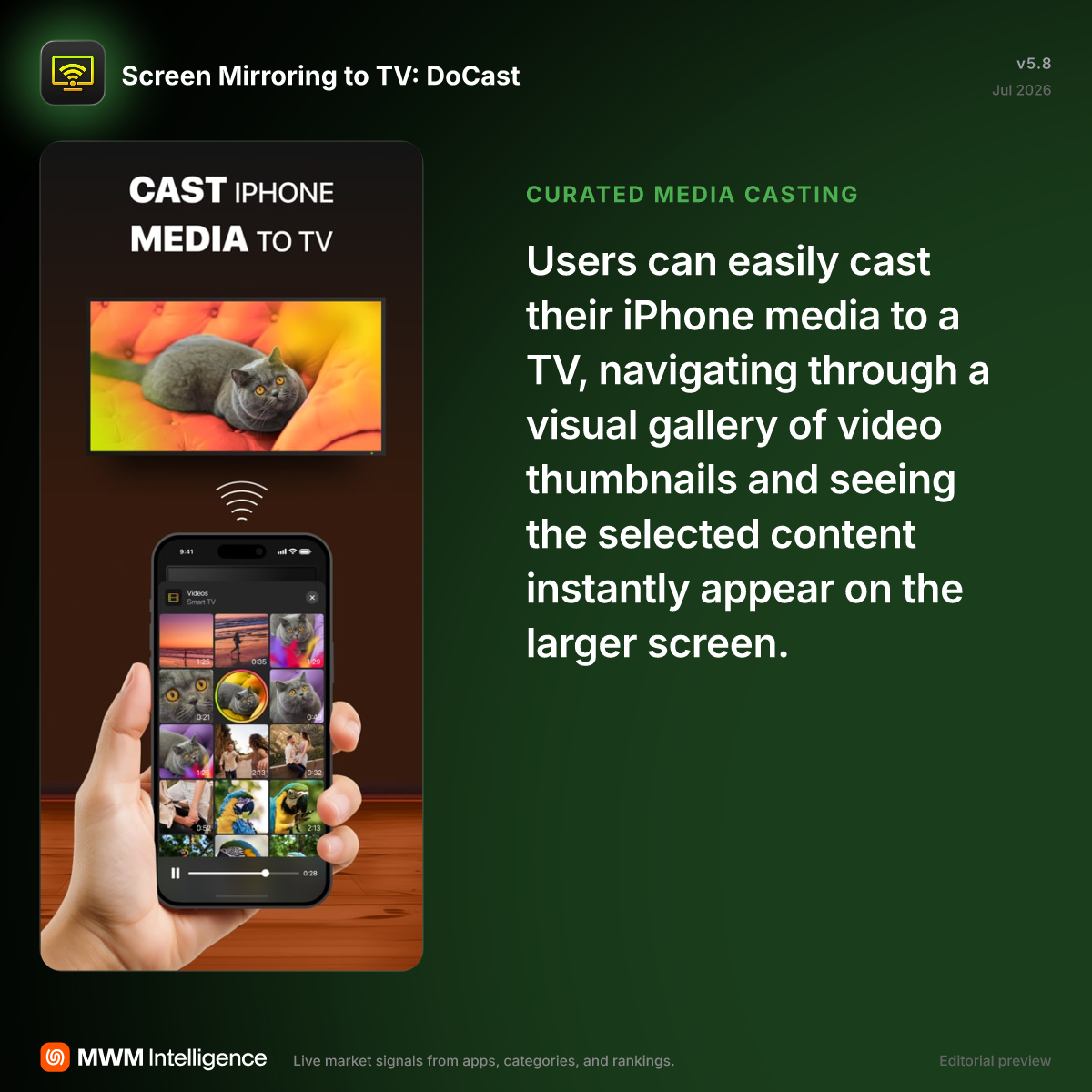 Screen Mirroring to TV: DoCast - Utilities App | MWM