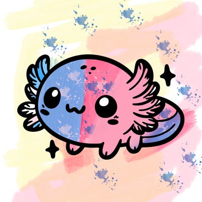 cute easy baby axolotl