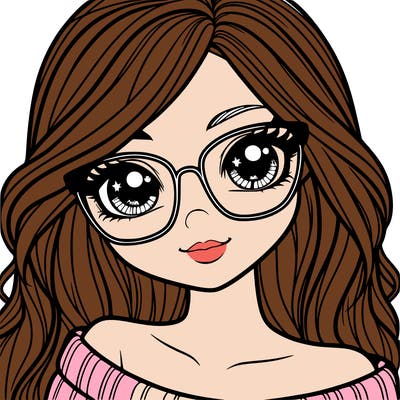 girl with beautiful eyes, hair, and glasses