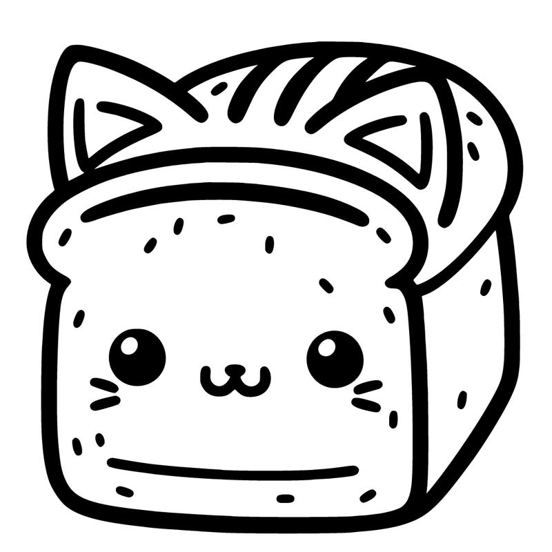 loaf of bread with cat ears and cat face