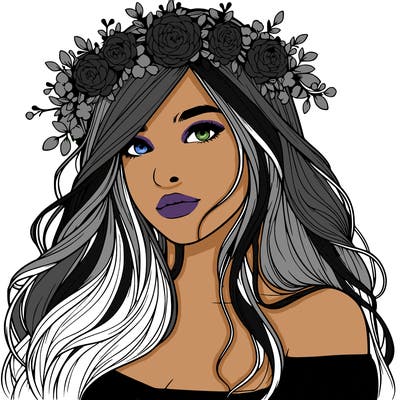 realistic girl with flower crown