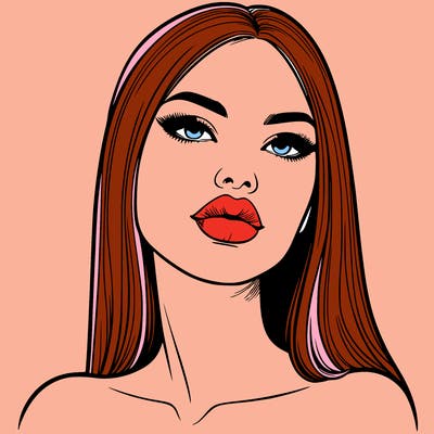 realistic woman with full lips