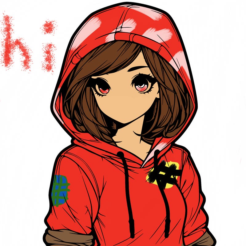 realistic girl with hoodie