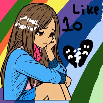 a realistic girl with depression