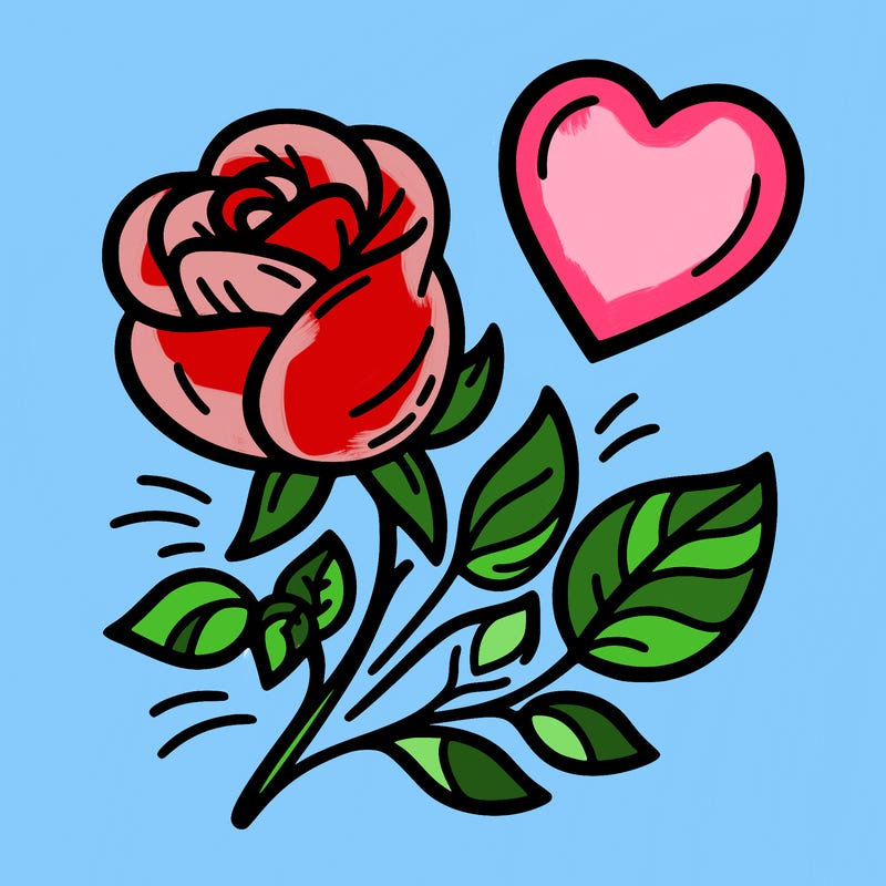 rose and heart