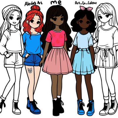a group of five girls