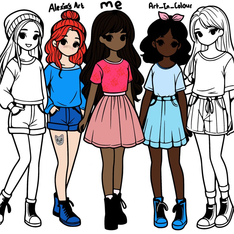 a group of five girls