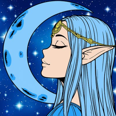 a realistic moon elf