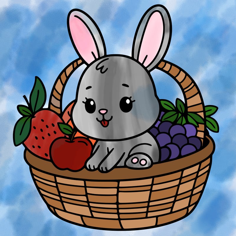 bunny in a fruit basket