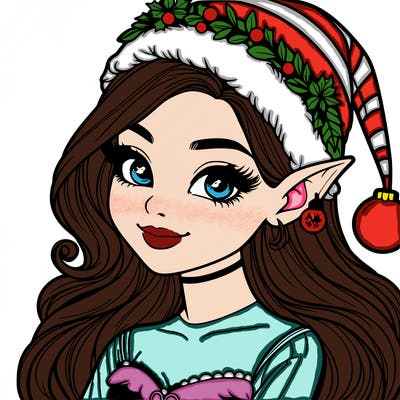 christmas girl elf realistic