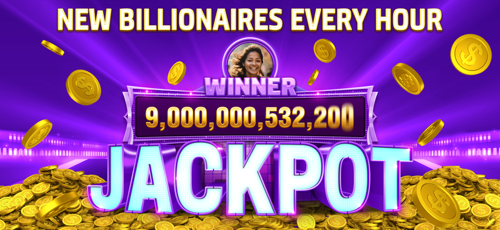 HighRoller Vegas: Casino Games - Schermata del vincitore del jackpot del gioco del casinò HighRoller Vegas che mostra un enorme premio di trilioni di monete