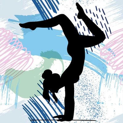 a woman doing a handstand