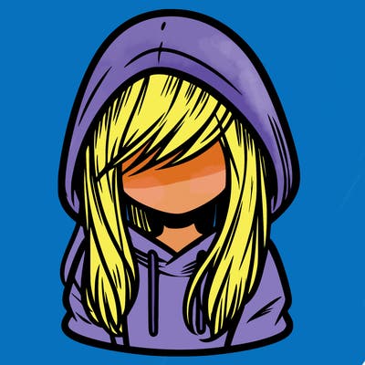 girl with hair covering her face and wearing a hoodie