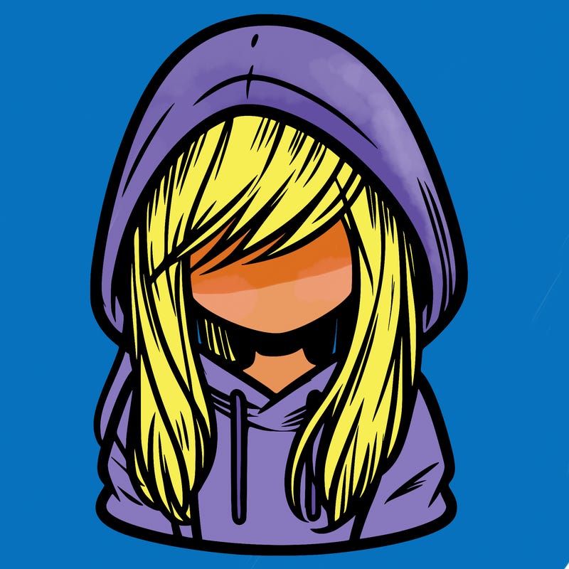 girl with hair covering her face and wearing a hoodie