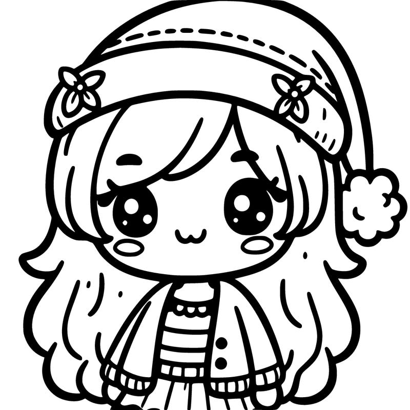 cute girl with santa hat