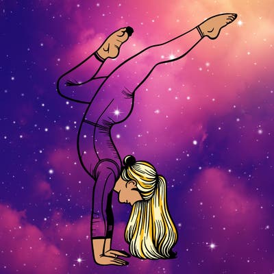 realistic, handstand, gymnastics girl