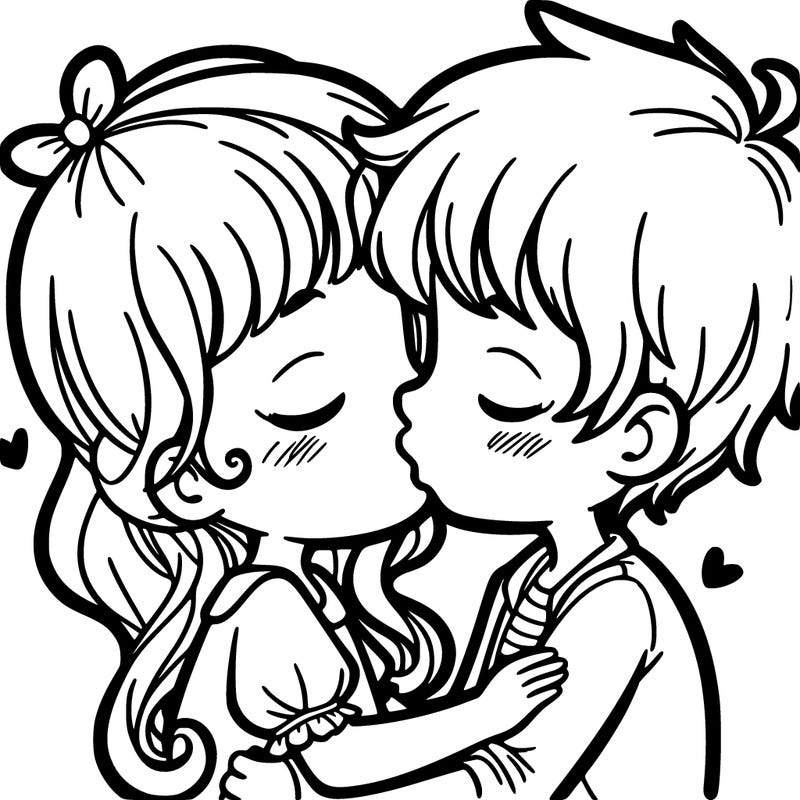 boy and girl kissing