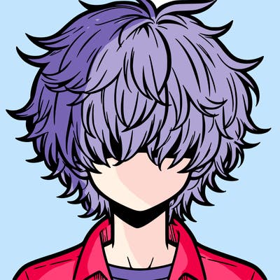 manga boy fluffy hair covering his eyes