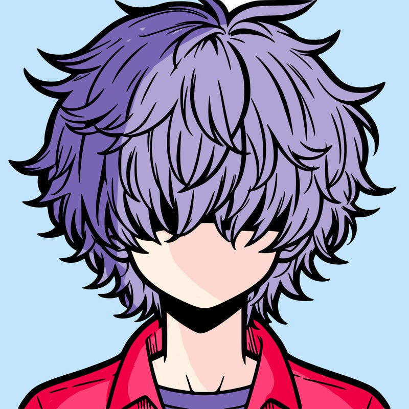 manga boy fluffy hair covering his eyes