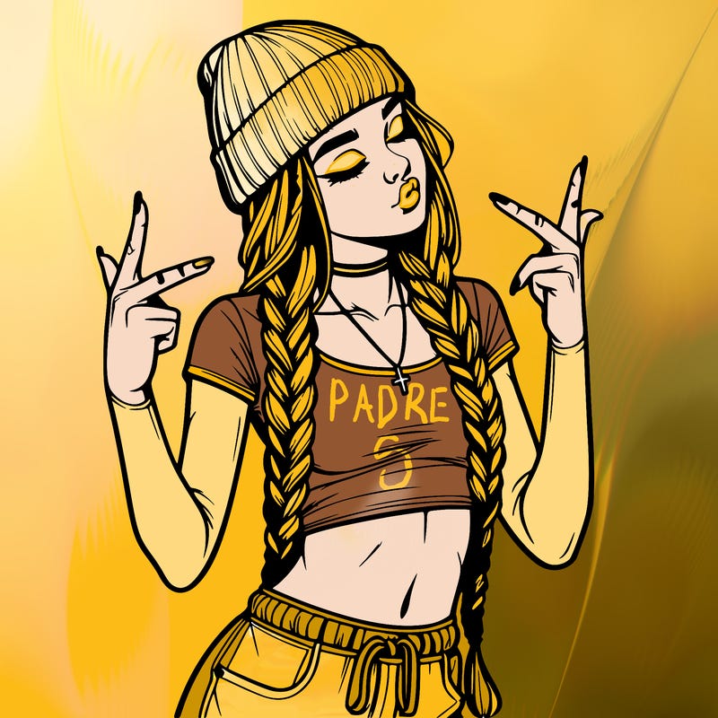 realistic teenage girl with braids and a beanie and crop top doing 🫶🏼