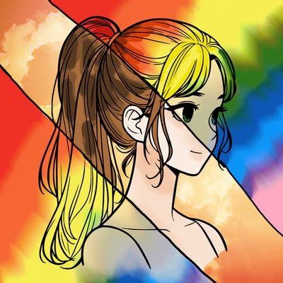 a realistic girl with a ponytail