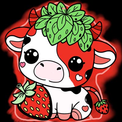 cute strawberry cow