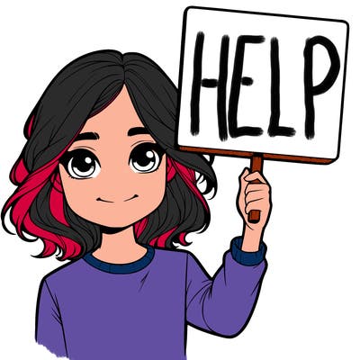 realistic girl holding up a sign