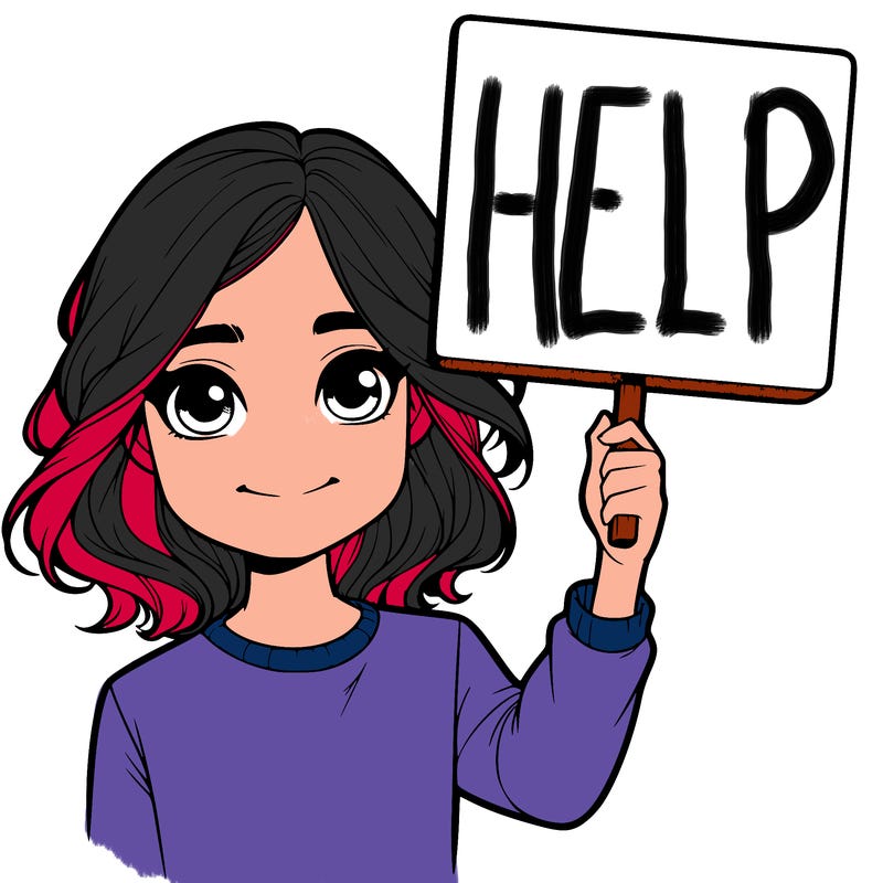 realistic girl holding up a sign