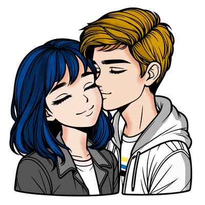 realistic girl and boy  love