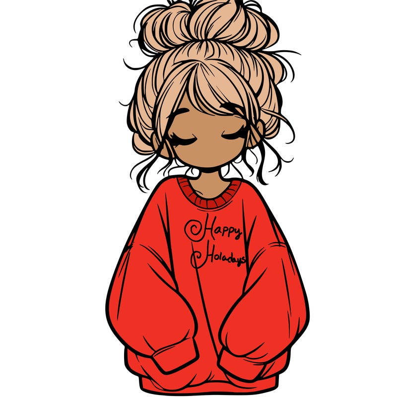 girl with baggy sweatshirt and messy bun
