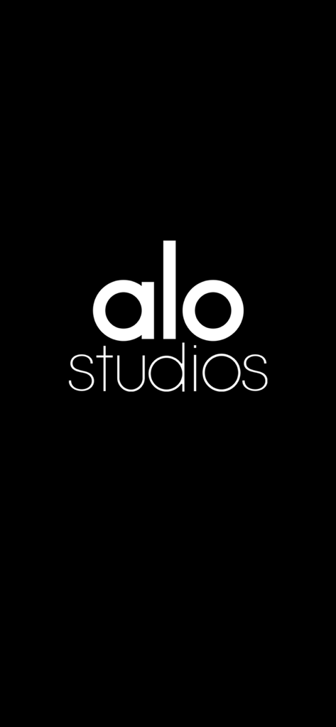 Alo Studios white logo on a black background splash screen