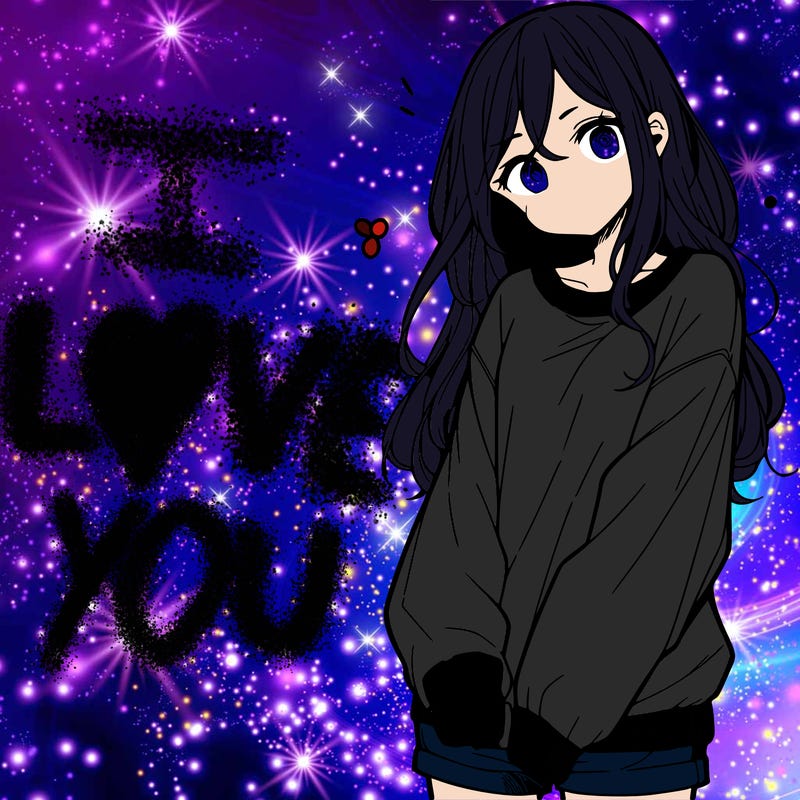 manga teen girl  in a sweater and baggy pants